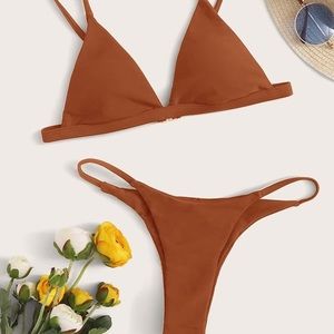SHEIN RUST TRIANGLE BIKINI